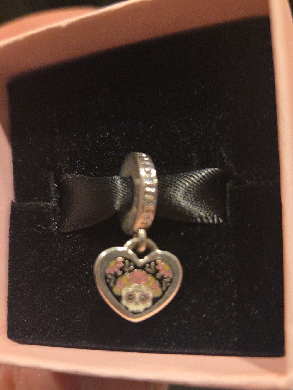 Pandora Day Of The Dead Sugar Skull Heart Dangle Charm